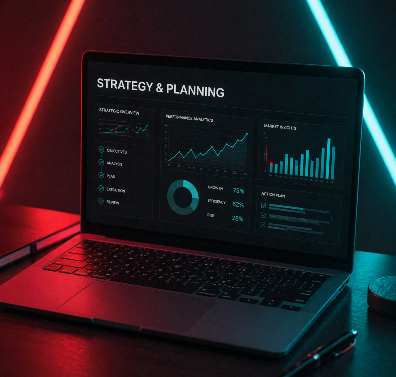 Strategy and Planning analytics laptop